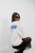 Baskılı Sıfır Yaka Oversize Sweatshirt Baskılı Sıfır Yaka Oversize Sweatshirt