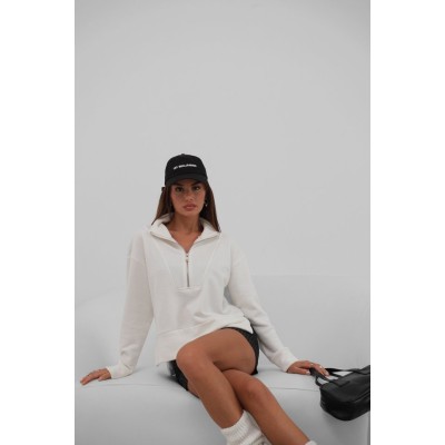 Fermuar Ve Dikiş Detaylı Sweatshirt Fermuar Ve Dikiş Detaylı Sweatshirt