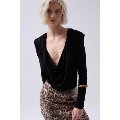 Vatkalı Degaje Yaka Bodysuit Vatkalı Degaje Yaka Bodysuit