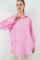 Çizgili Uzun Gömlek Tunik 5963 - Pembe Çizgili Uzun Gömlek Tunik 5963 - Pembe