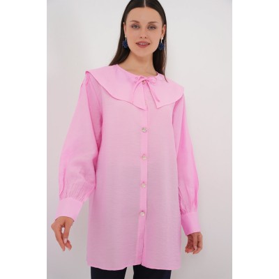 Bebe Yaka Uzun Tunik 5967 - Pembe Bebe Yaka Uzun Tunik 5967 - Pembe