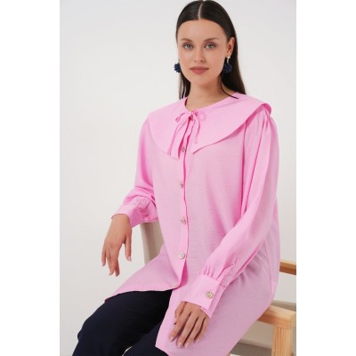 Bebe Yaka Uzun Tunik 5967 - Pembe Bebe Yaka Uzun Tunik 5967 - Pembe