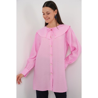 Bebe Yaka Uzun Tunik 5967 - Pembe Bebe Yaka Uzun Tunik 5967 - Pembe