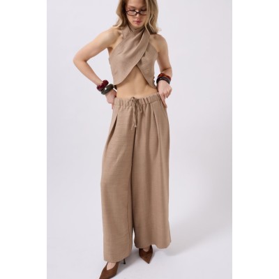 Düşük Bel Oversize Keten Pantolon Düşük Bel Oversize Keten Pantolon