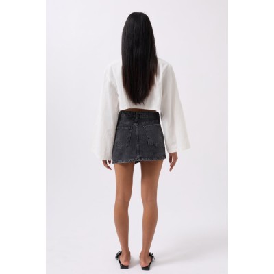 Asimetrik Bel Denim Mini Etek Asimetrik Bel Denim Mini Etek