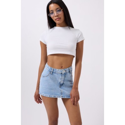 Asimetrik Bel Denim Mini Etek Asimetrik Bel Denim Mini Etek