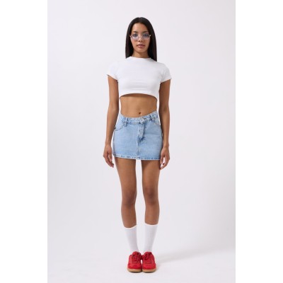 Asimetrik Bel Denim Mini Etek Asimetrik Bel Denim Mini Etek