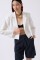 Crop Keten Blazer Ceket Crop Keten Blazer Ceket