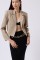 Crop Keten Blazer Ceket Crop Keten Blazer Ceket