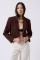 Crop Keten Blazer Ceket Crop Keten Blazer Ceket