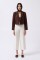 Crop Keten Blazer Ceket Crop Keten Blazer Ceket