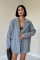 Gri Çizgili Oversize Ceket Gri Çizgili Oversize Ceket