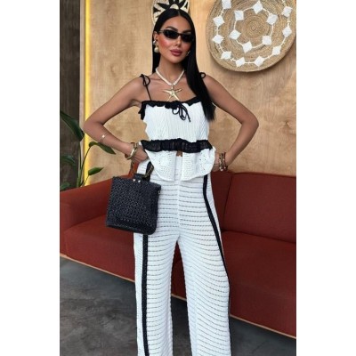 Askılı Bluz Pantolon Triko Takım 10114 Askılı Bluz Pantolon Triko Takım 10114