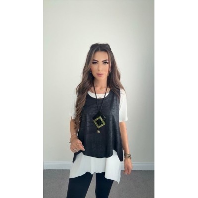 Kadın Kısa Kollu Bisiklet Yaka Yelek Bluz Asimetrik Kesim İkili Takım Kadın Kısa Kollu Bisiklet Yaka Yelek Bluz Asimetrik Kesim İkili Takım