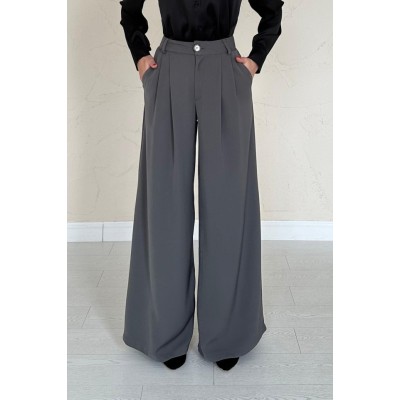 Füme Pileli Comfort Pantolon Füme Pileli Comfort Pantolon