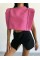 CHANEL VATKALI CROP BLUZ - Fuşya CHANEL VATKALI CROP BLUZ - Fuşya