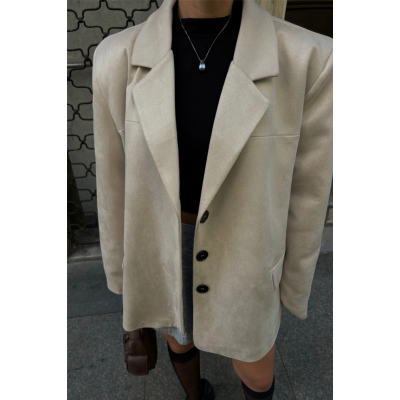 SÜET BLAZER CEKET 3 DÜĞME - Bej SÜET BLAZER CEKET 3 DÜĞME - Bej