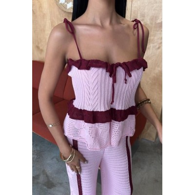 Askılı Bluz Pantolon Triko Takım 10114 Askılı Bluz Pantolon Triko Takım 10114