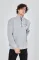 Erkek Yarım Fermuarlı Baskılı Sweat - Gri