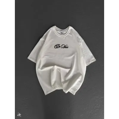 Unisex Baskılı Oversize T-Shirt - Beyaz Unisex Baskılı Oversize T-Shirt - Beyaz