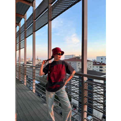 Bisiklet Yaka Yıkamalı Baskılı T-Shirt - Antrasit Bisiklet Yaka Yıkamalı Baskılı T-Shirt - Antrasit