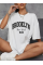 Baskılı Oversize Bisiklet Yaka T-shirt - Beyaz Baskılı Oversize Bisiklet Yaka T-shirt - Beyaz