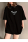 Thousand Baskılı Oversize Bisiklet Yaka T-shirt - Siyah Thousand Baskılı Oversize Bisiklet Yaka T-shirt - Siyah