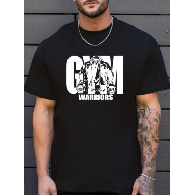 Sporda Günlük Hayata Giyilebilir GYM Baskılı Oversize Bisiklet Yaka Erkek T-shirt - Siyah Sporda Günlük Hayata Giyilebilir GYM Baskılı Oversize Bisiklet Yaka Erkek T-shirt - Siyah