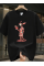 Baskılı Oversize Bisiklet Yaka T-shirt - Siyah