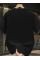Baskılı Oversize Bisiklet Yaka T-shirt - Siyah