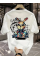 Baskılı Oversize Bisiklet Yaka T-shirt - Beyaz