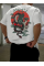 Baskılı Oversize Bisiklet Yaka T-shirt - Beyaz