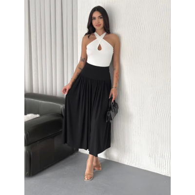 Sandy Uzun Yüksel Bel Etek - Siyah Sandy Uzun Yüksel Bel Etek - Siyah