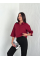 Crop Yakalı Gömlek Üç Çeyrek Sleeve Kol - Bordo Crop Yakalı Gömlek Üç Çeyrek Sleeve Kol - Bordo