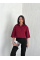 Crop Yakalı Gömlek Üç Çeyrek Sleeve Kol - Bordo Crop Yakalı Gömlek Üç Çeyrek Sleeve Kol - Bordo