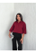 Crop Yakalı Gömlek Üç Çeyrek Sleeve Kol - Bordo Crop Yakalı Gömlek Üç Çeyrek Sleeve Kol - Bordo