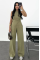 Keten Asimetrik Tek Omuzlu Bluz Pantalon Takım- Su Yeşili Keten Asimetrik Tek Omuzlu Bluz Pantalon Takım- Su Yeşili